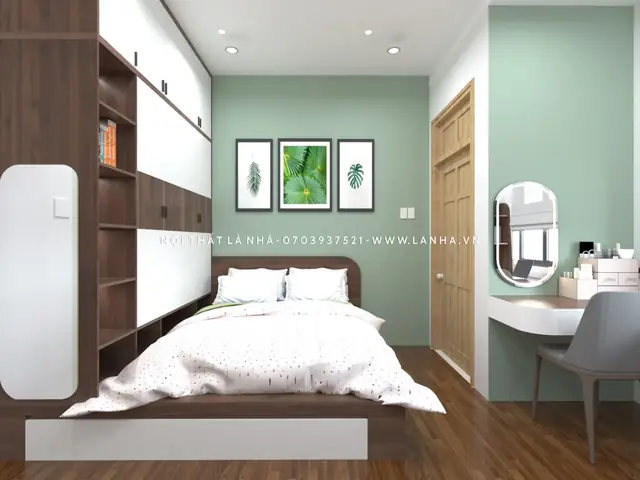 phòng ngủ màu trắng đẹp