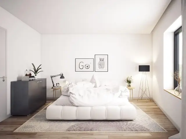 phòng ngủ màu trắng đẹp