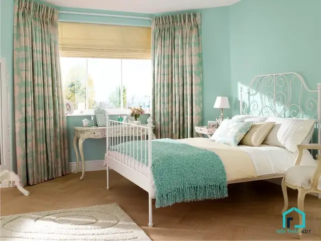 3.1.1 Phòng ngủ màu xanh ngọc bích 3.1.1 Phòng ngủ màu xanh ngọc bích