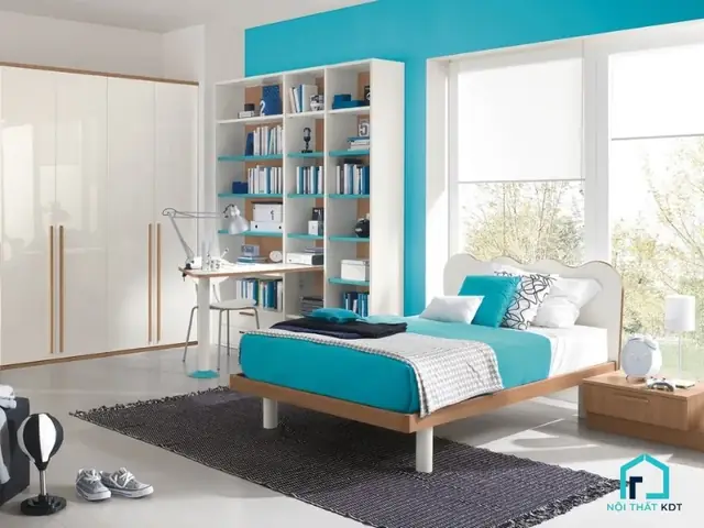 3.1.3 Phòng ngủ màu xanh ngọc nhạt 3.1.3 Phòng ngủ màu xanh ngọc nhạt