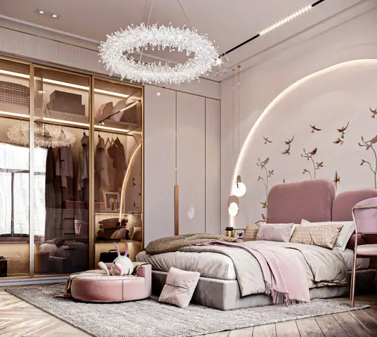 phòng ngủ tân cổ điển cho bé gái