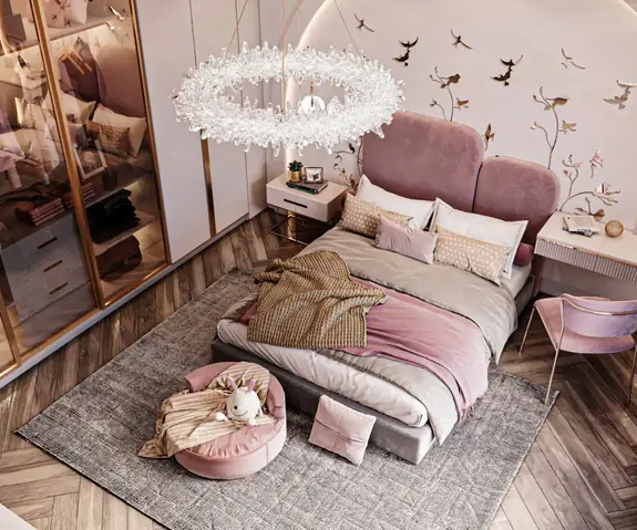 phòng ngủ tân cổ điển cho bé gái