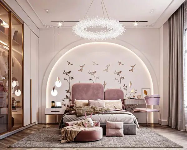 phòng ngủ tân cổ điển cho bé gái