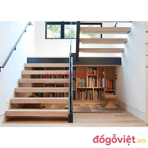 Hướng dẫn thiết kế phòng ngủ tủ sách bậc thang đẹp mắt và công năng