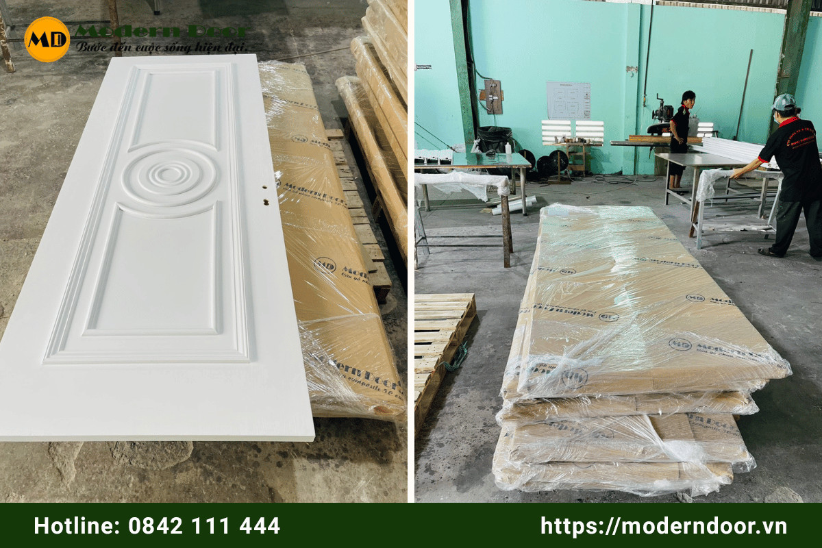 Quy trình sản xuất cửa nhựa composite hiện đại tại nhà máy
