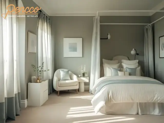 sơn phòng ngủ màu xám khói