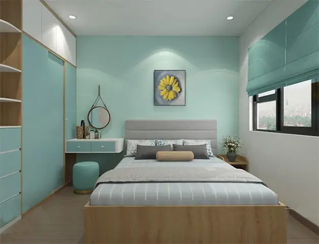 Gợi ý các mẫu sơn phòng ngủ màu xanh lá cây thịnh hành hiện nay