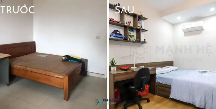 Lựa chọn nội thất gỗ công nghiệp khi thi công cải tạo phòng ngủ 10m2