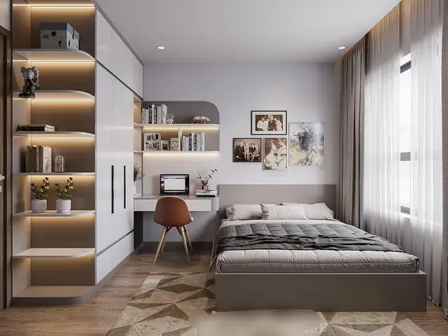 thi công tủ phòng ngủ