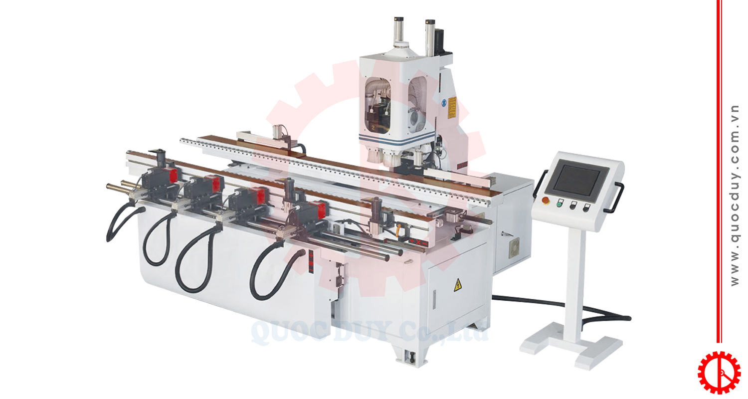 Thiết bị khoan CNC chuyên dụng cho ổ khóa và bản lề cửa nhựa composite