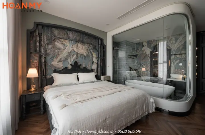 Thiết kế căn hộ 100m2 2 phòng ngủ phong cách Indochine gần gũi