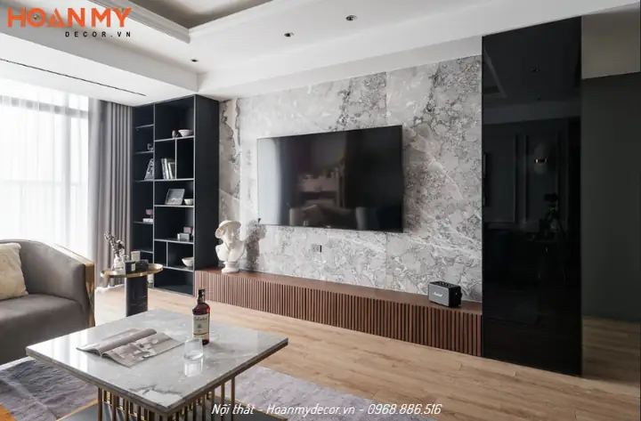 Nội thất chung cư 100m2 có 2 phòng ngủ Tân cổ điển sang trọng