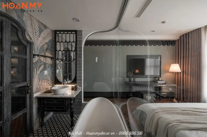 Thiết kế căn hộ 100m2 2 phòng ngủ phong cách Indochine gần gũi