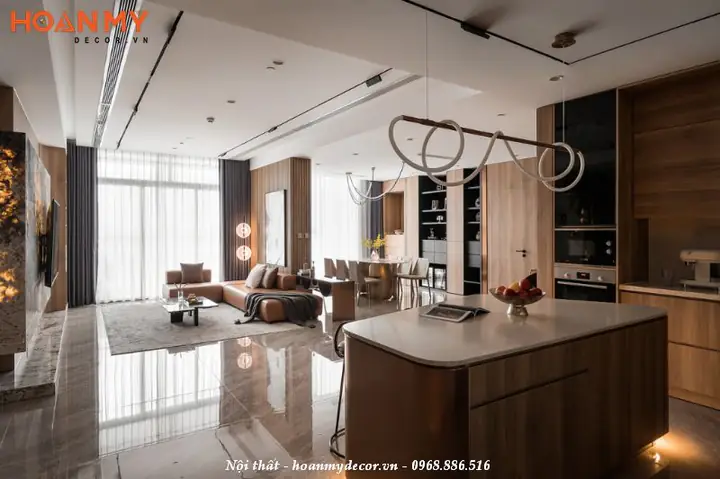 Thiết kế căn hộ 120m2 3 phòng ngủ theo phong cách Luxury
