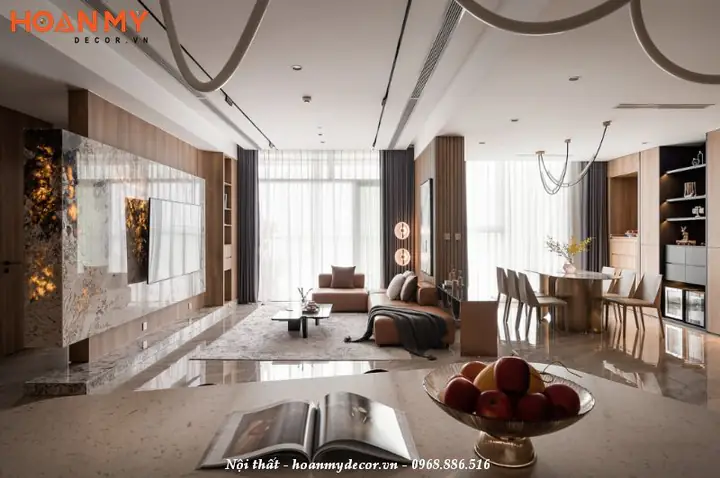 Thiết kế căn hộ 120m2 3 phòng ngủ theo phong cách Luxury