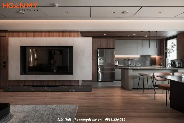 Thiết kế nội thất chung cư 120m2 3 phòng ngủ đơn giản, hiện đại