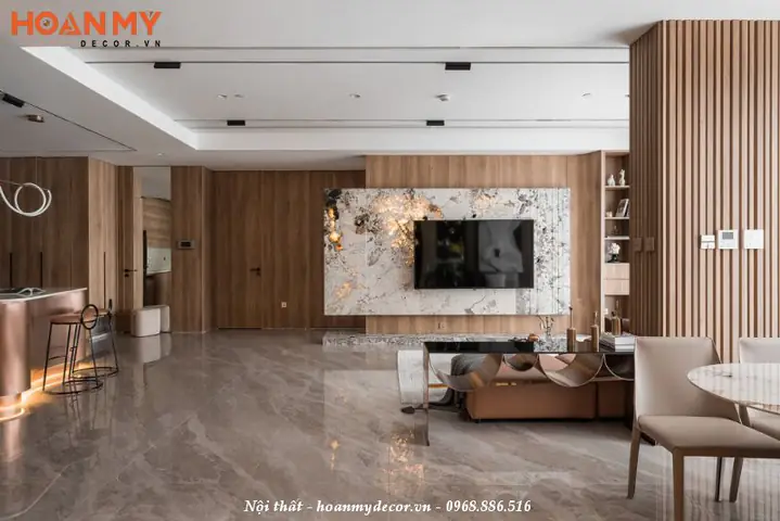Thiết kế căn hộ 120m2 3 phòng ngủ theo phong cách Luxury