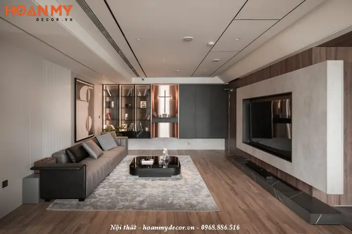 Thiết kế nội thất chung cư 120m2 3 phòng ngủ đơn giản, hiện đại