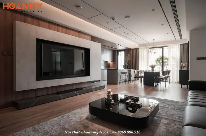 Thiết kế nội thất chung cư 120m2 3 phòng ngủ đơn giản, hiện đại