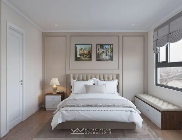 Thiết kế nội thất phòng ngủ trong căn hộ 45m2
