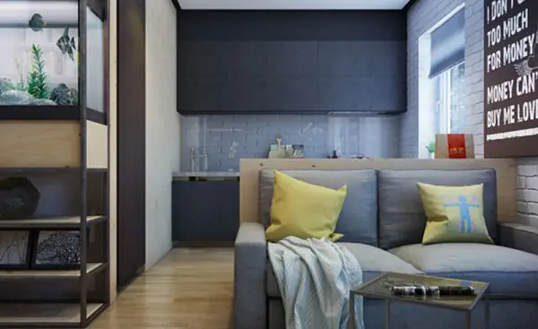 Mẫu 6: Thiết kế căn hộ 46m2 2 phòng ngủ khoa học Mẫu 6: Thiết kế căn hộ 46m2 2 phòng ngủ khoa học