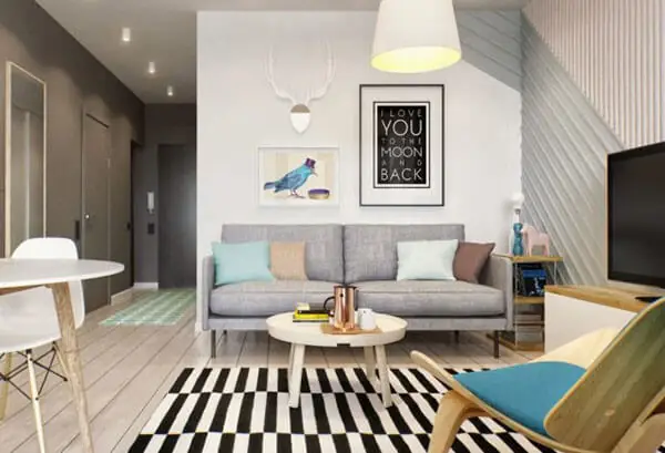 Mẫu 4: Thiết kế nội thất căn hộ 46 m2 hiện đại Mẫu 4: Thiết kế nội thất căn hộ 46 m2 hiện đại