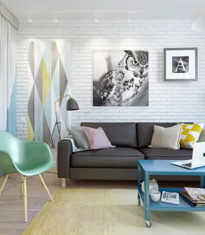 Mẫu 5: Thiết kế căn hộ 46m2 2 phòng ngủ đẹp nhất Mẫu 5: Thiết kế căn hộ 46m2 2 phòng ngủ đẹp nhất