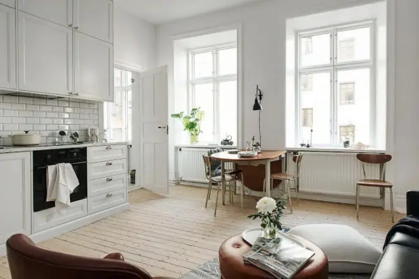 Mẫu 3: Thiết kế căn hộ 46m2 2 phòng ngủ theo phong cách Bắc Âu đầy thu hút Mẫu 3: Thiết kế căn hộ 46m2 2 phòng ngủ theo phong cách Bắc Âu đầy thu hút