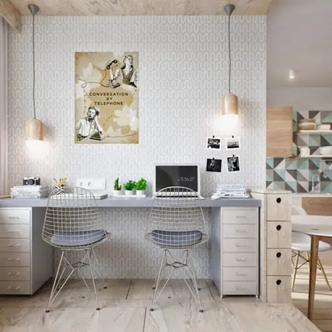 Mẫu 4: Thiết kế nội thất căn hộ 46 m2 hiện đại Mẫu 4: Thiết kế nội thất căn hộ 46 m2 hiện đại