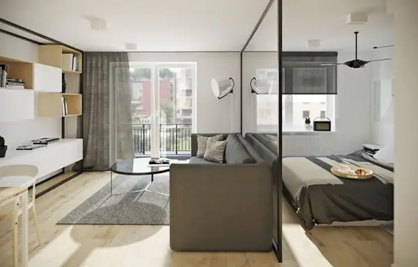 Mẫu 7: Thiết kế căn hộ 46m2 2 phòng ngủ đẹp Mẫu 7: Thiết kế căn hộ 46m2 2 phòng ngủ đẹp