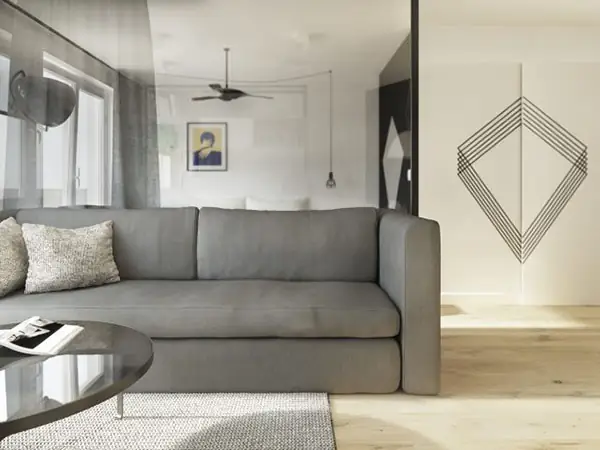 Mẫu 7: Thiết kế căn hộ 46m2 2 phòng ngủ đẹp Mẫu 7: Thiết kế căn hộ 46m2 2 phòng ngủ đẹp