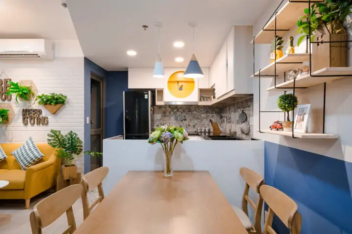 3. Mẫu nội thất chung cư 46m2 có 1 - 2 phòng ngủ