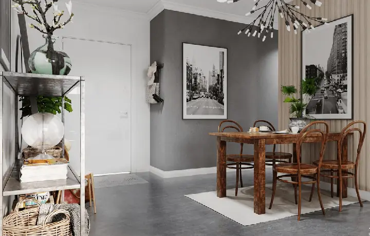 4. Mẫu nội thất căn hộ chung cư 48m2 với 1 - 2 phòng ngủ