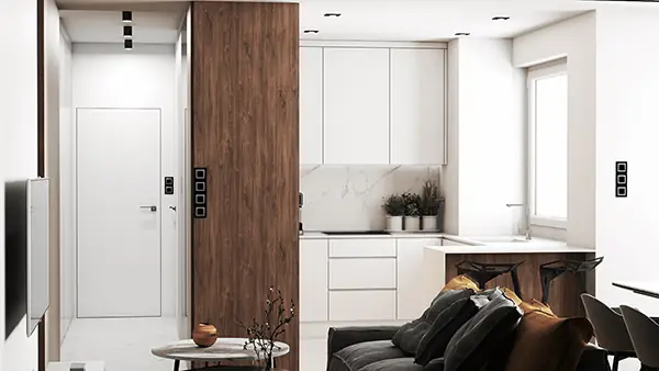 2. Mẫu nội thất căn hộ 45m2 có 1 - 2 phòng ngủ