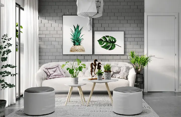4. Mẫu nội thất căn hộ chung cư 48m2 với 1 - 2 phòng ngủ