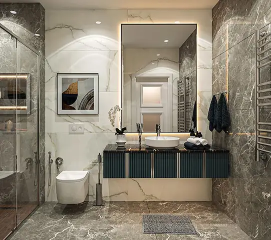 1. Mẫu nội thất căn hộ 43m2 với 1 - 2 phòng ngủ