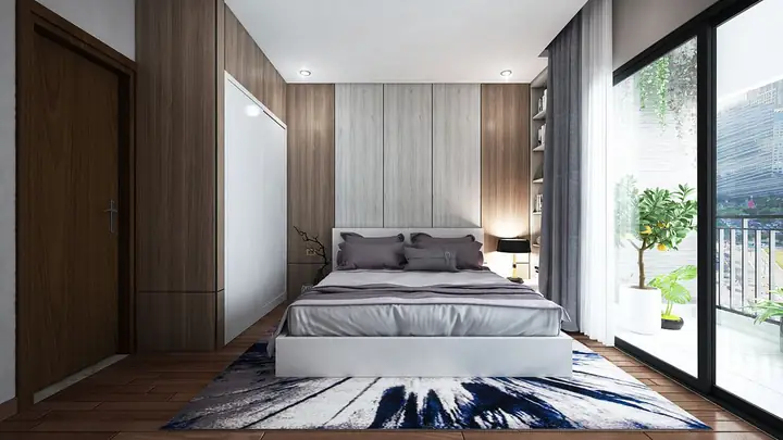 6. Thiết kế nội thất chung cư 60m2 2 phòng ngủ với phong cách tối giản 6. Thiết kế nội thất chung cư 60m2 2 phòng ngủ với phong cách tối giản