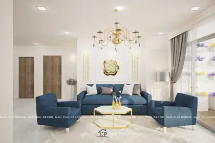 Thiết kế căn hộ chung cư 70m2 2 phòng ngủ tphcm