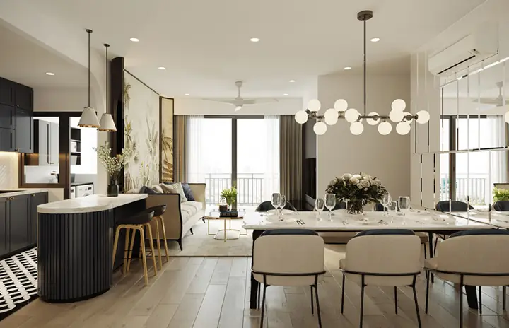 Nội thất phòng khách căn hộ 80m2 3 phòng ngủ Nội thất phòng khách căn hộ 80m2 3 phòng ngủ