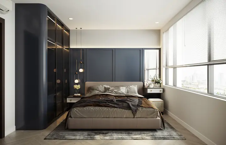 Nội thất phòng ngủ master căn hộ 80m2 3 phòng ngủ Nội thất phòng ngủ master căn hộ 80m2 3 phòng ngủ