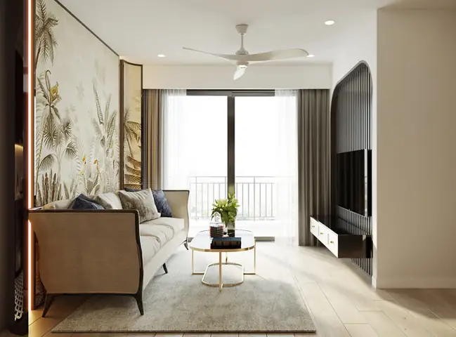 Nội thất phòng khách căn hộ 80m2 3 phòng ngủ Nội thất phòng khách căn hộ 80m2 3 phòng ngủ