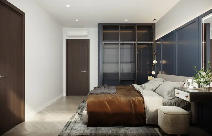Nội thất phòng ngủ master căn hộ 80m2 3 phòng ngủ Nội thất phòng ngủ master căn hộ 80m2 3 phòng ngủ