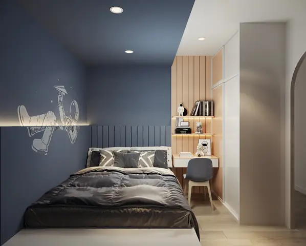 Nội thất phòng ngủ bé trai căn hộ 80m2 3 phòng ngủ Nội thất phòng ngủ bé trai căn hộ 80m2 3 phòng ngủ