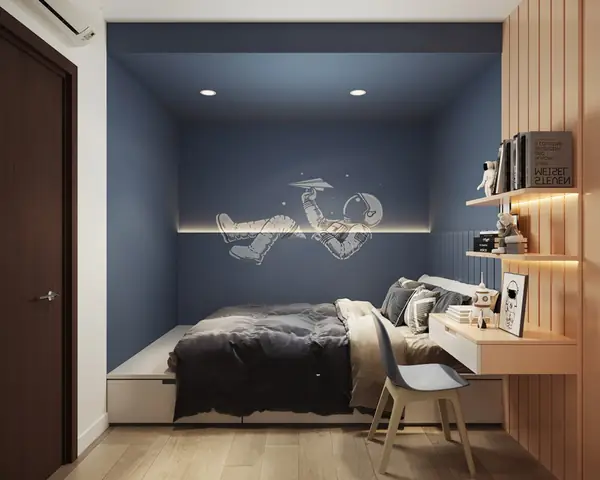 Nội thất phòng ngủ bé trai căn hộ 80m2 3 phòng ngủ Nội thất phòng ngủ bé trai căn hộ 80m2 3 phòng ngủ