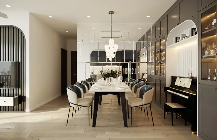 Nội thất phòng bếp căn hộ 80m2 3 phòng ngủ Nội thất phòng bếp căn hộ 80m2 3 phòng ngủ