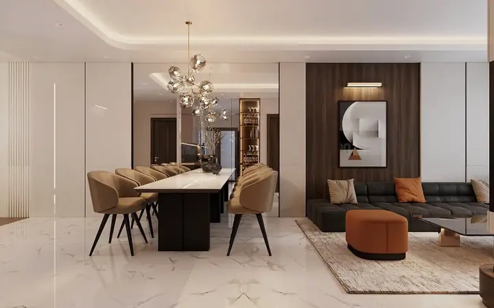 Thiết kế nội thất phòng khách bếp căn hộ 90m2 2 phòng ngủ đẹp, hiện đại Thiết kế nội thất phòng khách bếp căn hộ 90m2 2 phòng ngủ đẹp, hiện đại