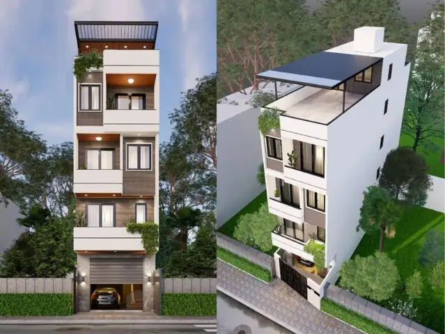 Thiết kế nhà 4 tầng ở và kinh doanh Thiết kế nhà 4 tầng ở và kinh doanh