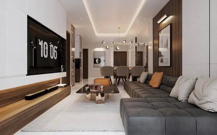 Thiết kế nội thất phòng khách bếp căn hộ 90m2 2 phòng ngủ đẹp, hiện đại Thiết kế nội thất phòng khách bếp căn hộ 90m2 2 phòng ngủ đẹp, hiện đại