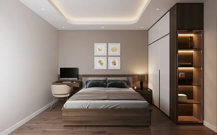 Thiết kế nội thất phòng ngủ con căn hộ 90m2 2 phòng ngủ Thiết kế nội thất phòng ngủ con căn hộ 90m2 2 phòng ngủ