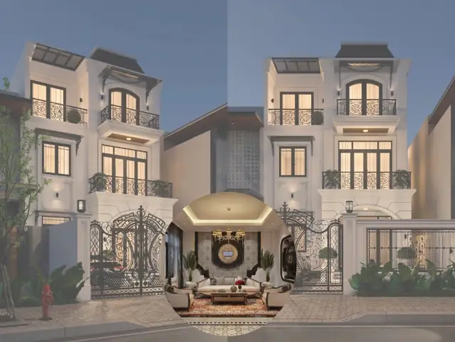 Biệt thự 3 tầng nội thất Indochine Biệt thự 3 tầng nội thất Indochine